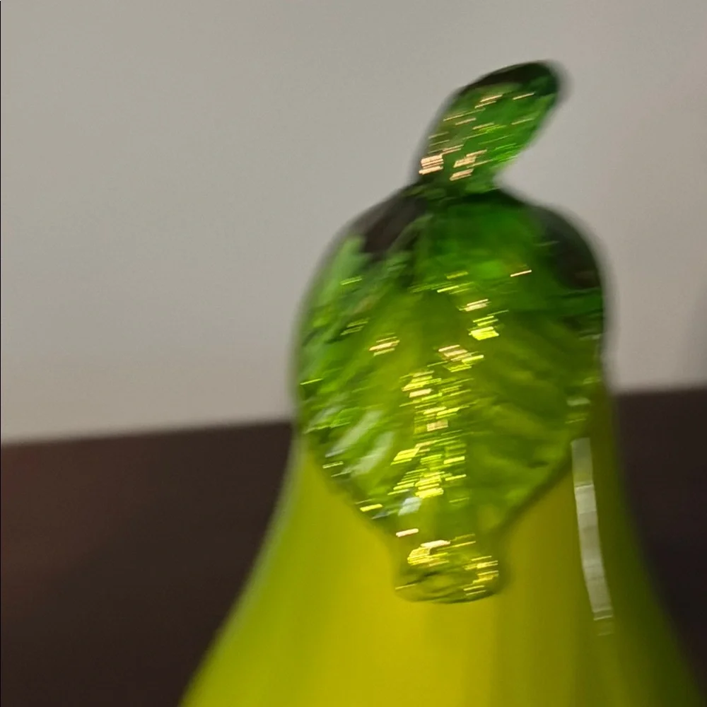 Pier 1 Imports Green Glass Pear Figurines